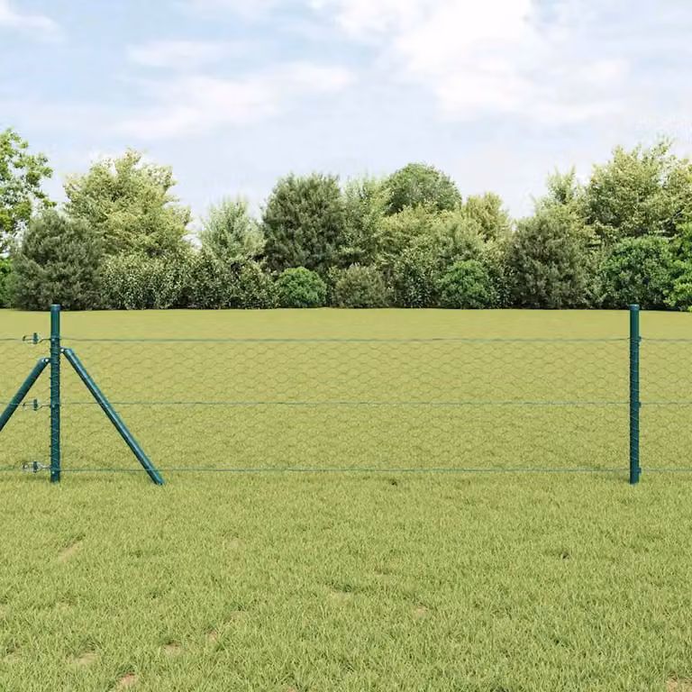 vidaXL Palo della recinzione in acciaio e PVC Grigio, Altezza: 100 cm, Larghezza: 40 cm