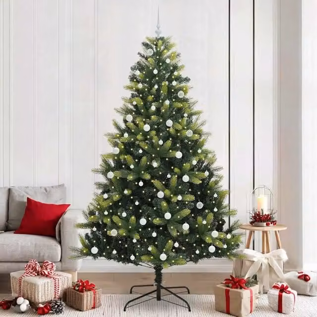 Albero di Natale Artificiale con LED Warm White verde vidaXL Altezza: 240 cm