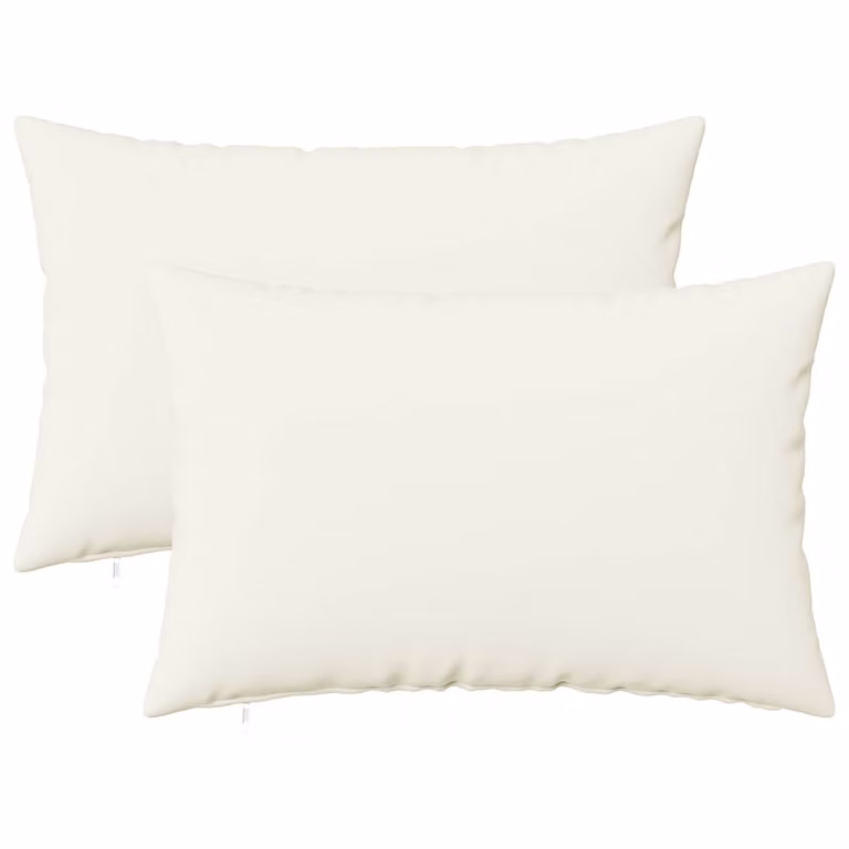 Set di 2 federe vidaXL HEERLEN bianche in poliestere, L 50 cm x P 75 cm