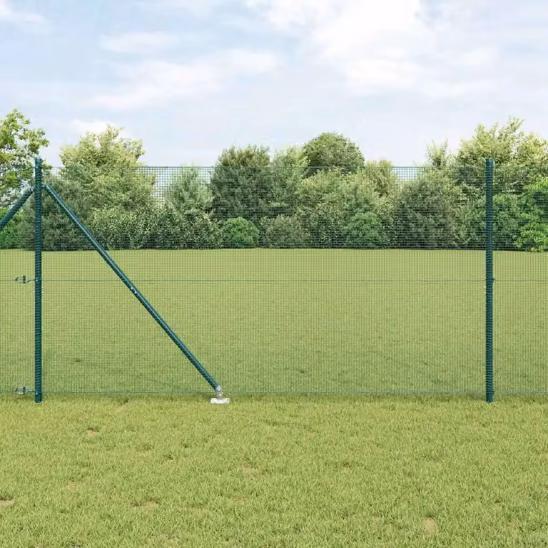 Recinzione in rete saldata con punte vidaXL in acciaio e PVC, colore verde, L: 1,4 m, H: 0,5 m