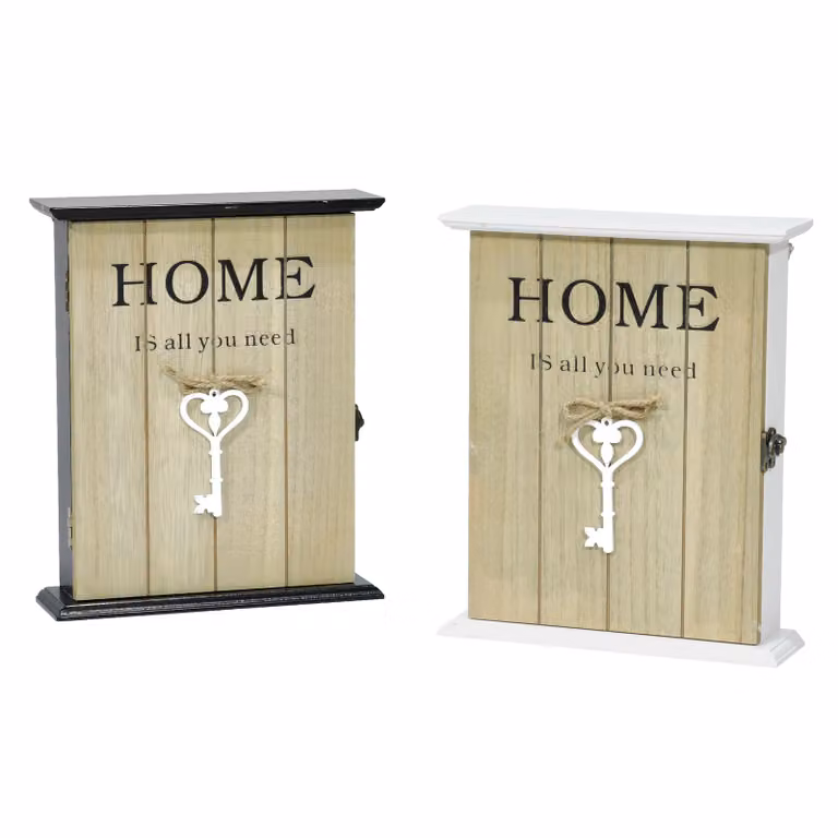 Vestiamo Casa - Cassetta portachiavi in legno marrone con 6 posti - H 24 x L 20 x P 6 cm