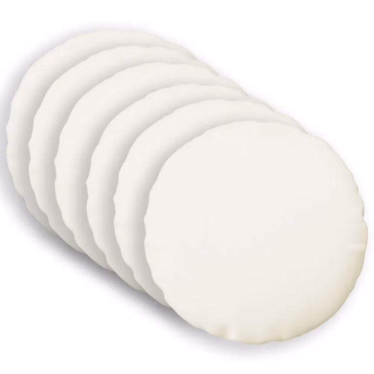 Set di 6 federe rotonde vidaXL HEERLEN in tessuto bianco, Ø 60 cm