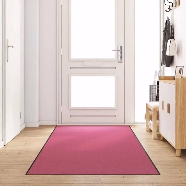 Tappeto rettangolare moderno vidaXL rosa e nero in poliammide e PVC, L: 120 cm, P: 400 cm