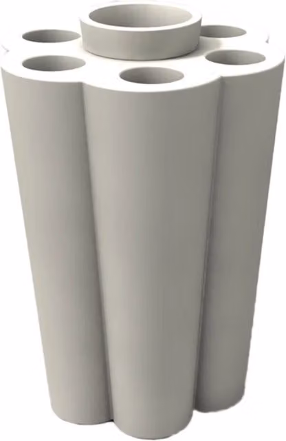 Portaombrelli moderno tondo KLORIS con vaschetta scolapioggia rimovibile Bianco L: 38,5 cm, P: 49,5 cm, H: 63 cm