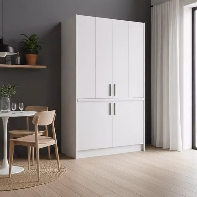 Cucina a scomparsa moderna Fold bianca con ante a ribalta L: 125 cm, P: 62 cm, H: 208 cm