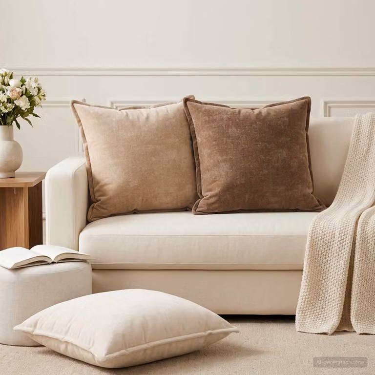 Set di 6 federe quadrate vidaXL HOUTEN in tessuto chenille marrone, 55 x 55 cm