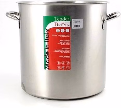 Pentola in acciaio inox Pintinox Tender PNT670A32 colore argento, diametro 32 cm, capacità 25,75 l, adatta a induzione e tutti i piani cottura