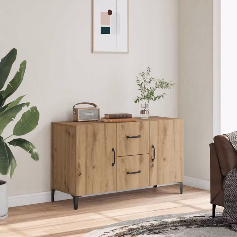 Credenza classica vidaXL in legno Rovere marrone L: 100 cm, P: 36 cm, H: 60 cm