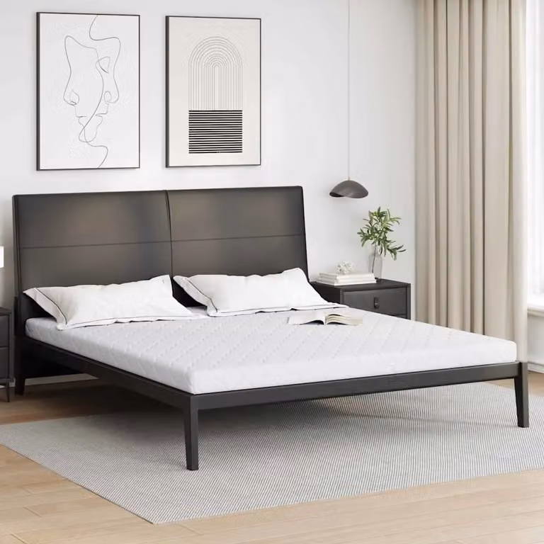 Materasso Hybrid vidaXL Bianco con Tessuto Geometrico L: 200 cm, P: 200 cm, H: 25 cm