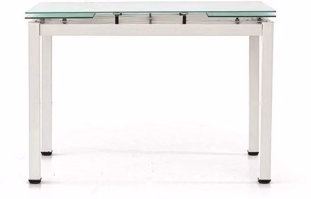 Tavolo da pranzo allungabile moderno Mobili 2G con piano in vetro bianco L: 110 cm, P: 70 cm, H: 76 cm