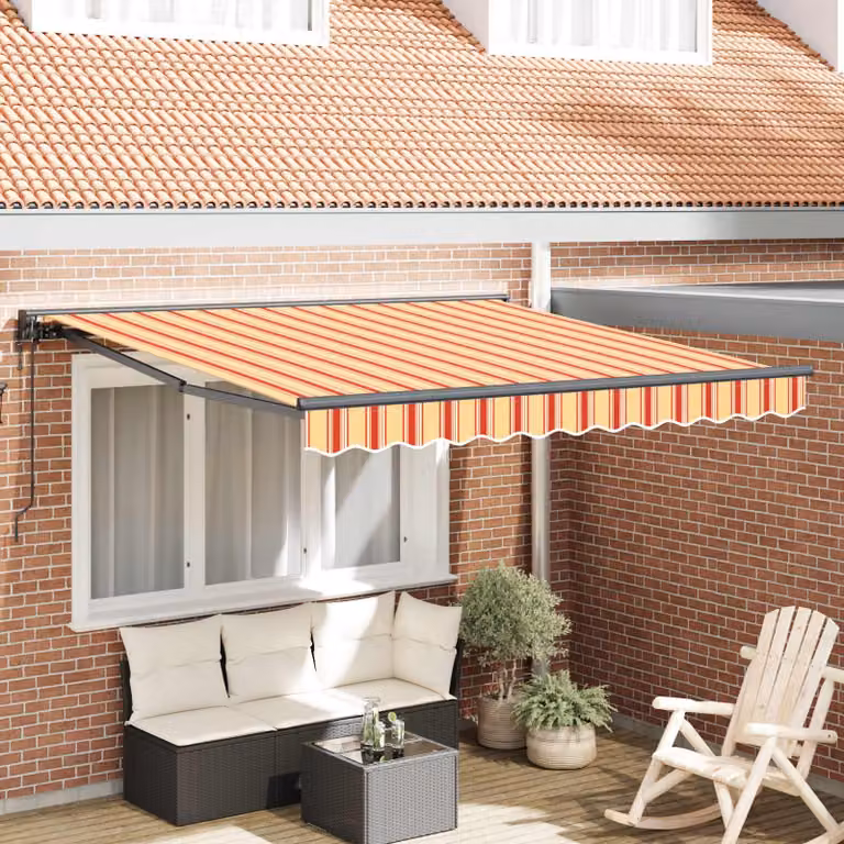Struttura di tenda a semi cassette vidaXL in alluminio e poliestere, Multicolore, L: 350 cm, P: 250 cm