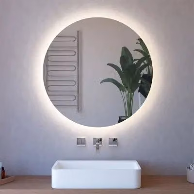 Specchio tondo INBAGNO con illuminazione perimetrale a LED bianco, Diametro: 85 cm