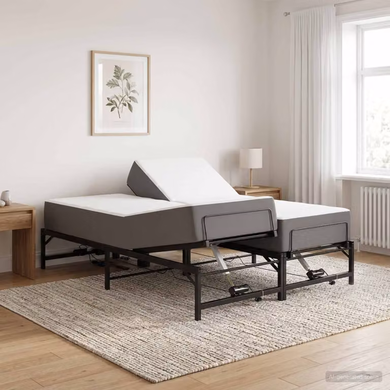 vidaXL Telaio Letto Elettrico Motorizzato in Metallo Nero L: 120 cm, P: 200 cm