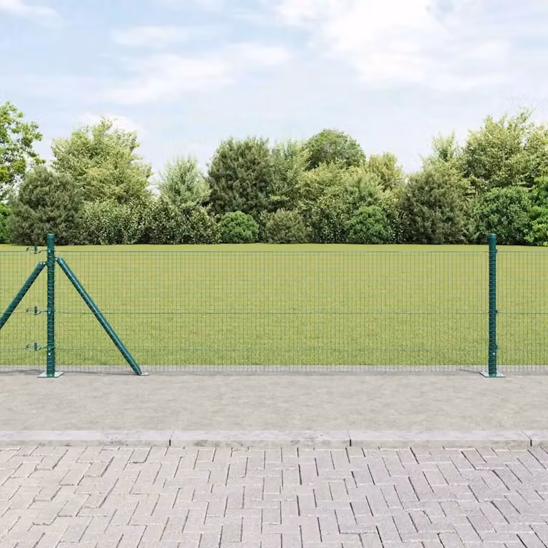 Palo della recinzione verde rotondo in acciaio e PVC vidaXL L: 100 cm, P: 5 cm