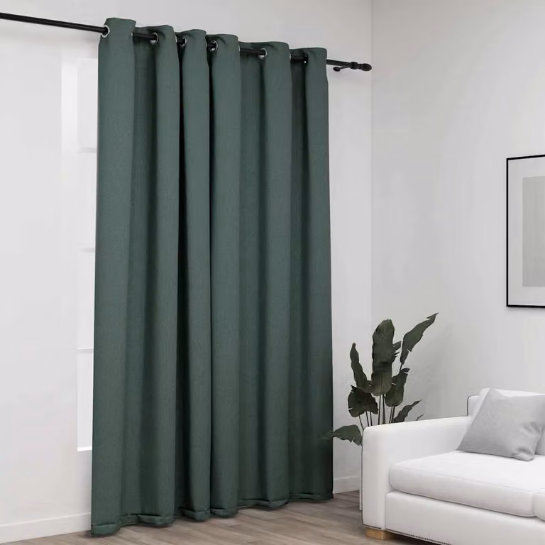 Tenda Oscurante con Effetto Lino vidaXL Verde L: 290 cm, H: 245 cm