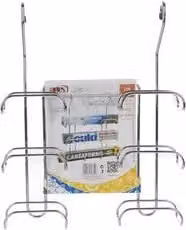 Mensola barra sottopensile Artex con 3 supporti porta rotolo in metallo color argento L: 29 cm, P: 8 cm, H: 35 cm