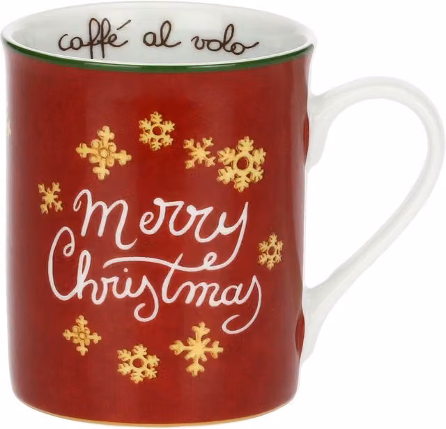 Mug rossa in porcellana Thun Sorprese di Natale