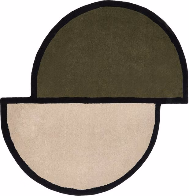 Tappeto decorativo Beliani in lana verde, forma irregolare organica, stile scandinavo, ø 160 cm