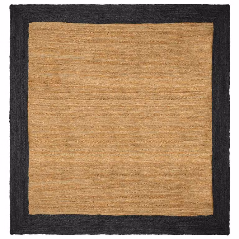 Tappeto da area moderno in juta vidaXL Grigio, L 300 x P 300 cm