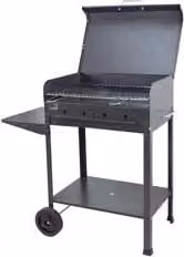 Barbecue a carbonella rettangolare Stella in acciaio nero e argento con ruote e griglia L: 57,5 cm