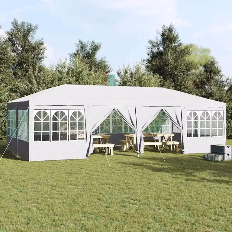 Tenda Party vidaXL in polietilene bianco L: 800 cm, P: 400 cm, H: 266 cm