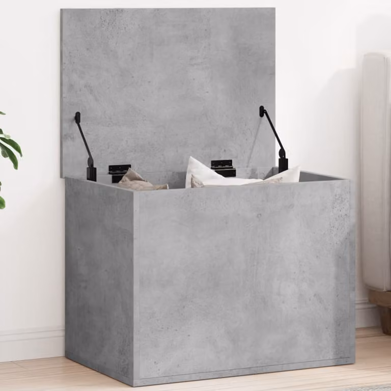 Contenitore moderno vidaXL in legno multistrato e MDF, colore grigio, L 60 cm x P 42 cm x H 46 cm