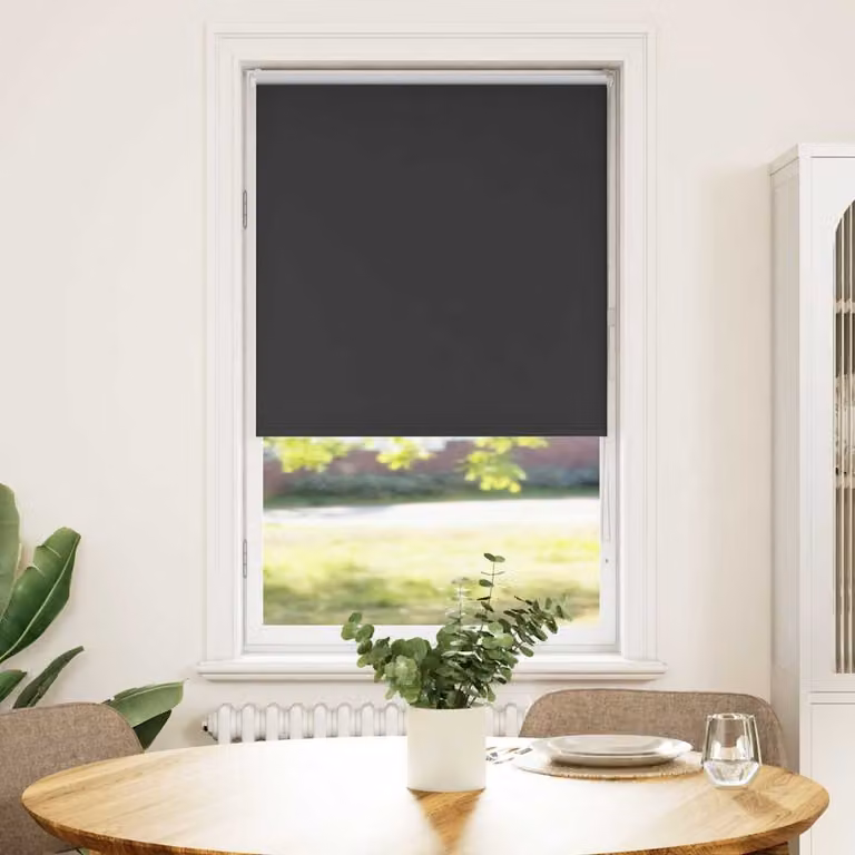 vidaXL Tenda a Rullo Oscurante Termoisolante in Poliestere, Colore Antracite/Nero, L: 85 cm x H: 150 cm