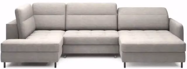 Divano angolare convertibile BERTHO MEUBLORAMA grigio con contenitore e funzione letto, angolo destro, L 306 cm