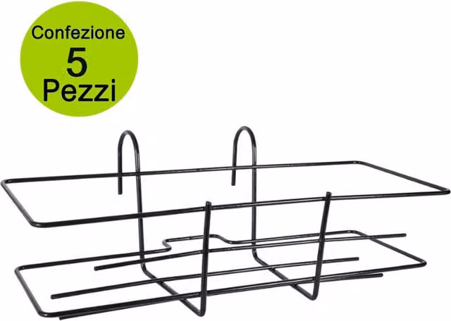 Multipack da 5 pezzi di fioriere da balcone Verdemax City 80 in acciaio nero