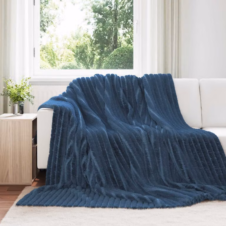 Coperta in pile morbida vidaXL blu, L 240 cm x P 220 cm