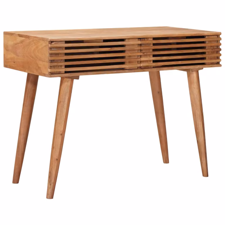 Scrivania moderna vidaXL in legno di acacia marrone L: 100 cm, P: 48 cm, H: 76 cm