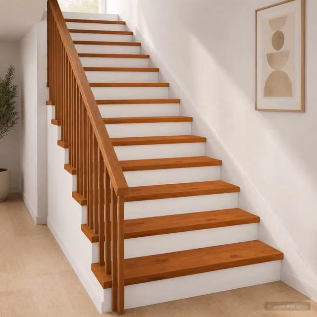 Set di 12 gradini per scale vidaXL in effetto legno rovere, colore marrone, L: 80 cm, P: 30 cm, H: 2 cm