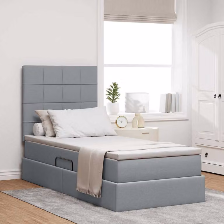 Letto con contenitore e materasso vidaXL Grigio, L 100 x P 200 cm