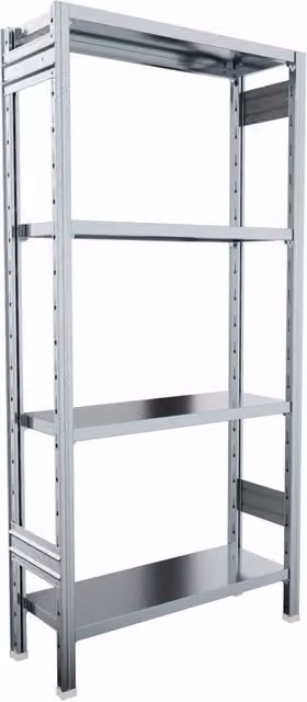 Scaffalatura in metallo zincato CASTELLANI SHOP colore argento con ripiani regolabili L: 91 cm, P: 70 cm, H: 180 cm