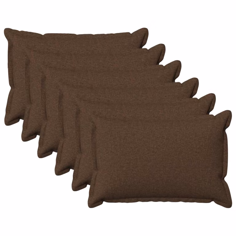 Set di 6 federe vidaXL HOUTEN marroni, L/P: 50 x 70 cm, in poliestere