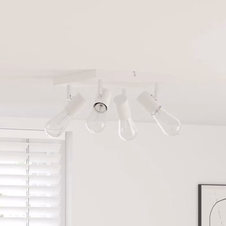 vidaXL Faretto da soffitto moderno in metallo bianco, regolabile, L/P/H: 26 x 26 x 11,5 cm