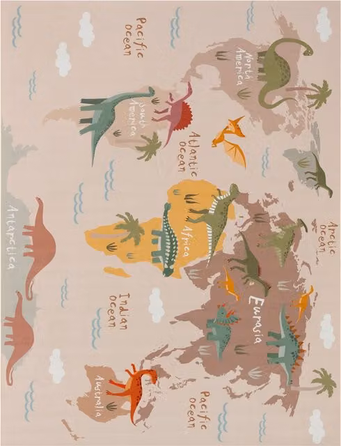Tappeto per bambini Bini beige quadrato 200 x 200 cm