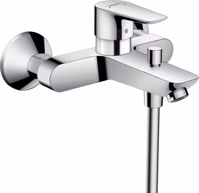 Rubinetto per vasca a muro Hansgrohe Talis con getto laminare cristallino, monocomando, cromato