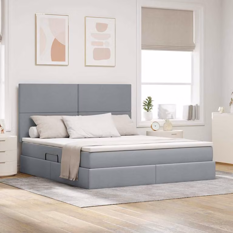 Letto con contenitore e materasso vidaXL Grigio, L: 180 cm, H: 204 cm, P: 200 cm