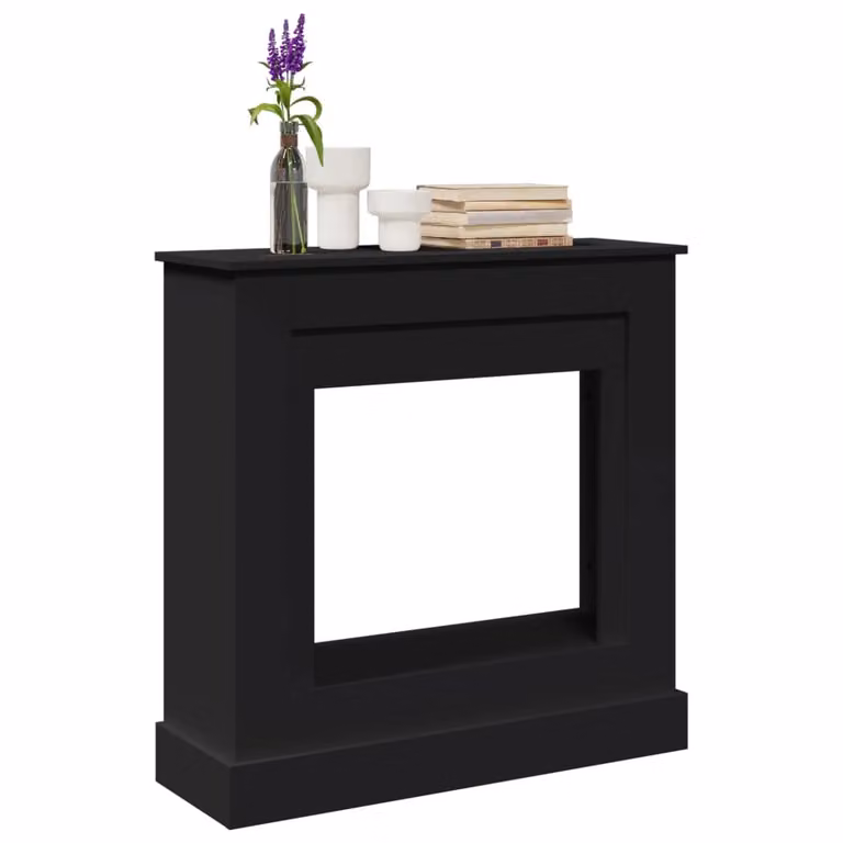 Cornice per Camino vidaXL Nera in Truciolato, L 90 cm x P 30 cm x H 90 cm