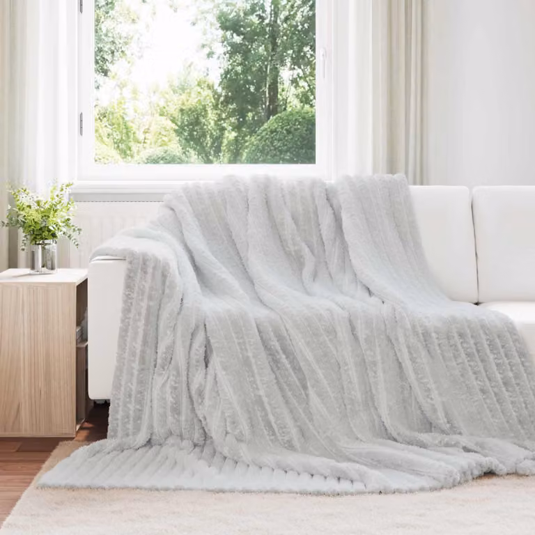 Coperta in pile morbida vidaXL Grigio L: 270 cm, P: 240 cm