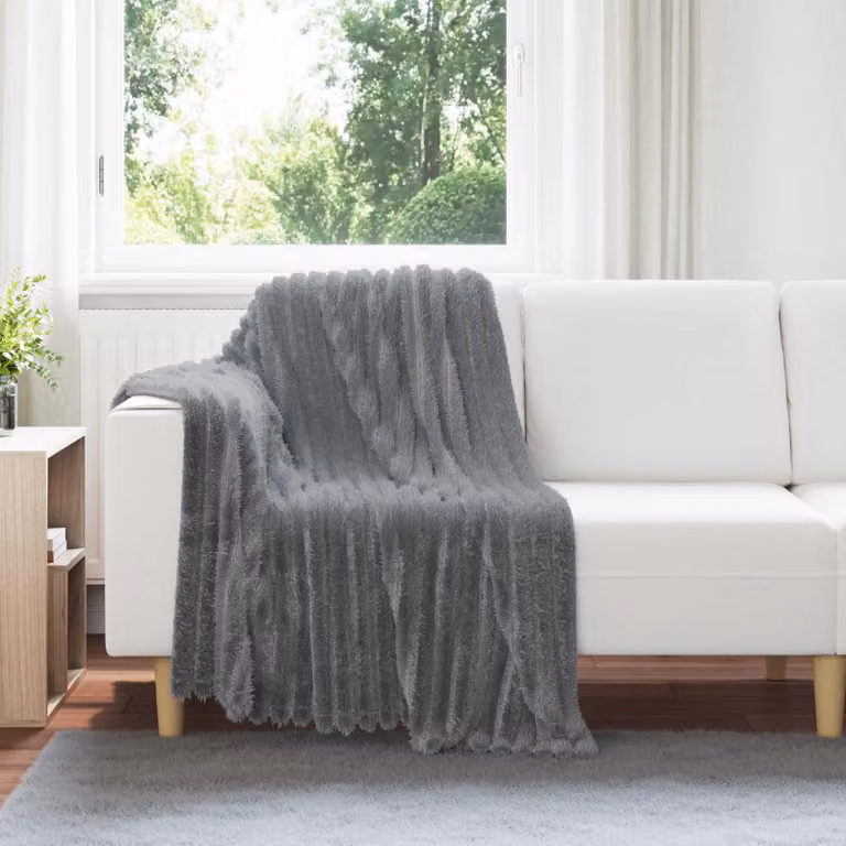 Coperta in pile morbida vidaXL Grigio L: 150 cm, P: 130 cm