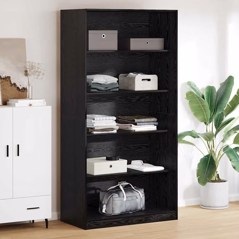 vidaXL Guardaroba Rovere Nero in MDF per Camera da Letto L/P/H: 100 x 50 x 200 cm