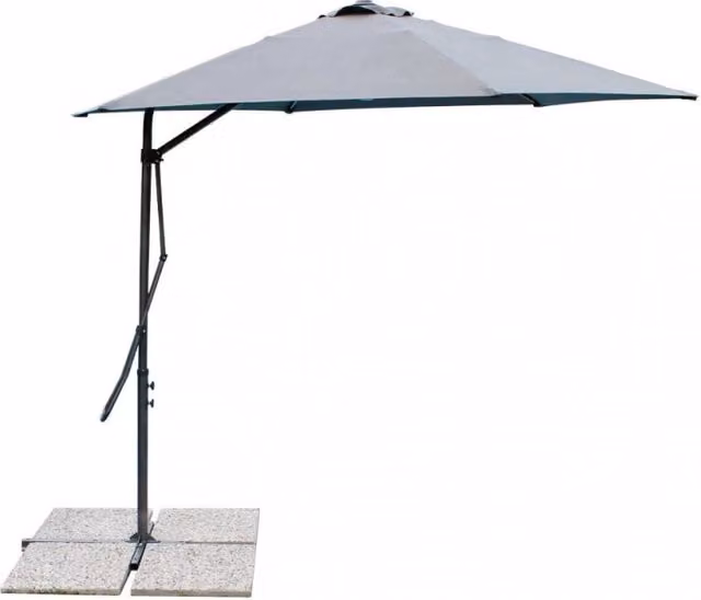 Ombrellone a braccio COSMA grigio in poliestere e acciaio L: 300 cm, P: 200 cm