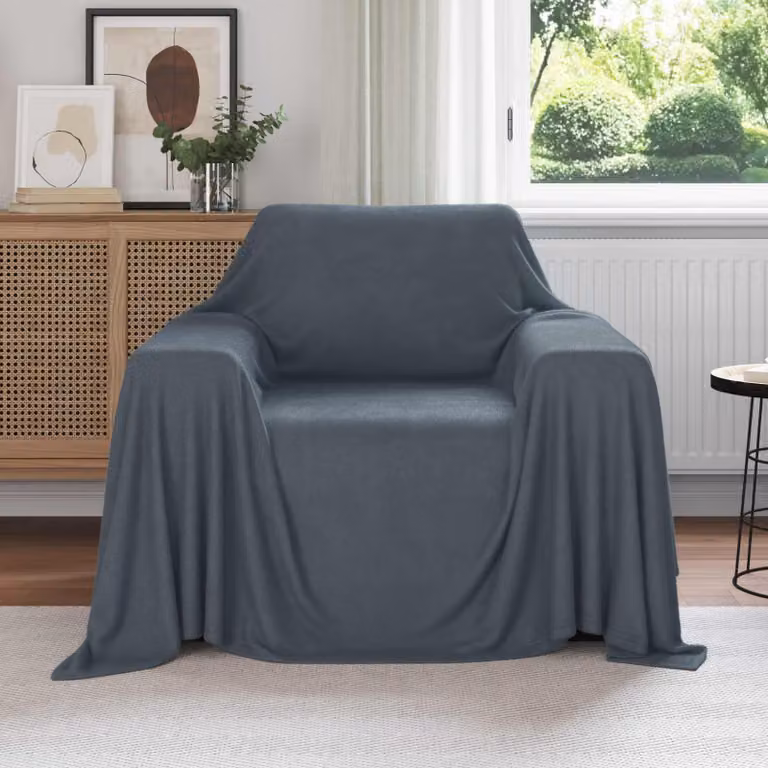 Coperta in pile morbida vidaXL Grigio, L 210 cm x P 140 cm