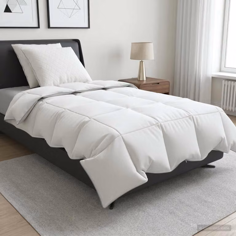 Set di 3 piumoni e cuscini vidaXL FULDA in piume d'oca bianchi, ideali per la stagione estiva, L 140 x L 220 cm