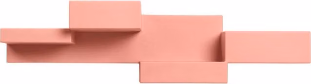Libreria Primitive XS Qeeboo in polietilene rosa con pannello posteriore