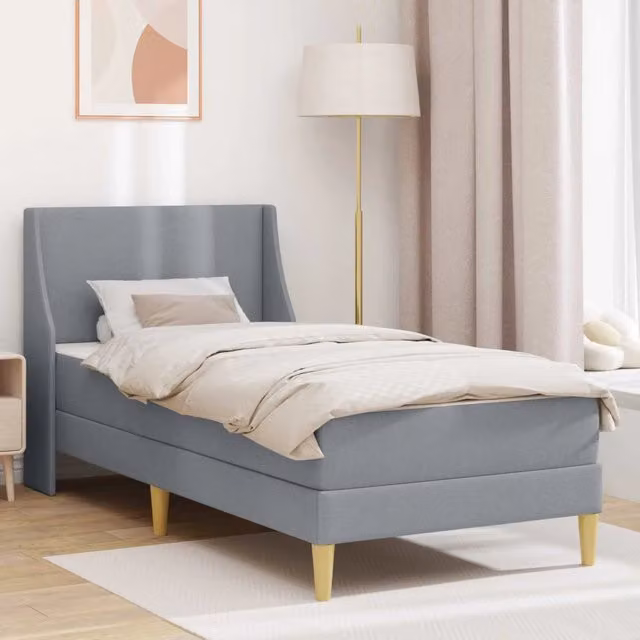 Letto moderno con materasso vidaXL in tessuto grigio L: 100 cm, P: 200 cm, H: 104 cm