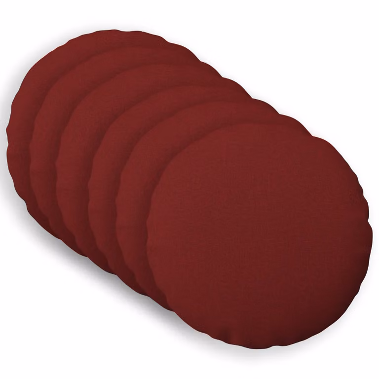 Set di 6 federe rotonde vidaXL HEERLEN in tessuto rosso vino, Ø 60 cm