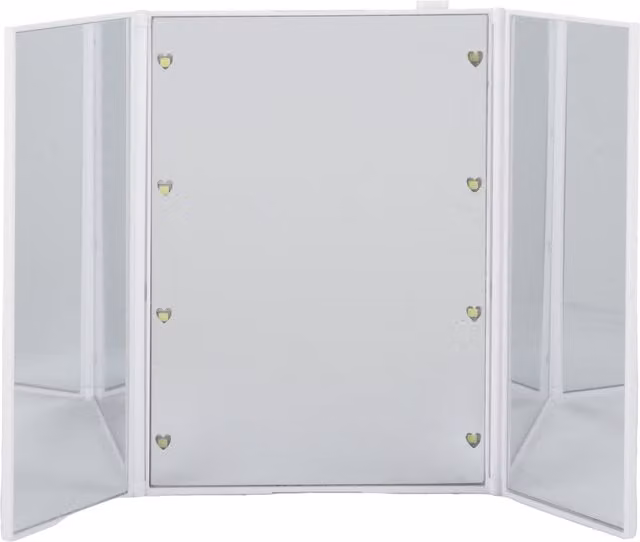 Specchio da tavolo per trucco con luce LED bianca, design moderno e rettangolare, L: 15,4 cm, H: 12 cm